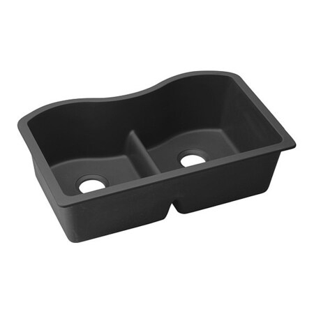 Elkay Sink, Undermount Mount, 0 Hole, Black ELGULB3322BK0