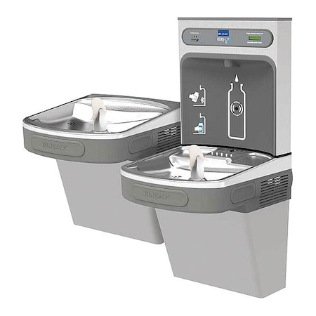 Elkay Bottle Fill Station, 2-Lvl Cooler, Fltrd 2 Levels, Light Gray Granite, Indoor LZSTLDDWSLK