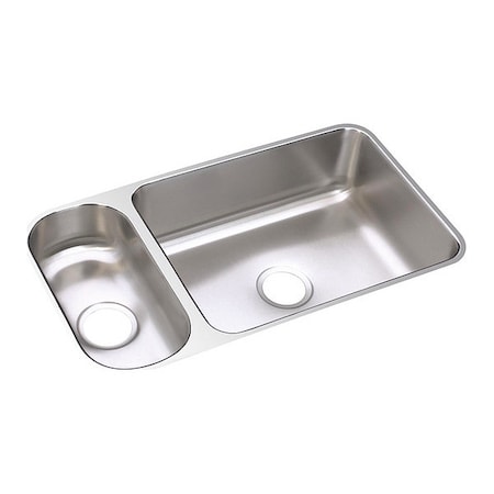 Elkay Sink, Undermount Mount, 0 Hole, Lustrous Satin ELUH3219