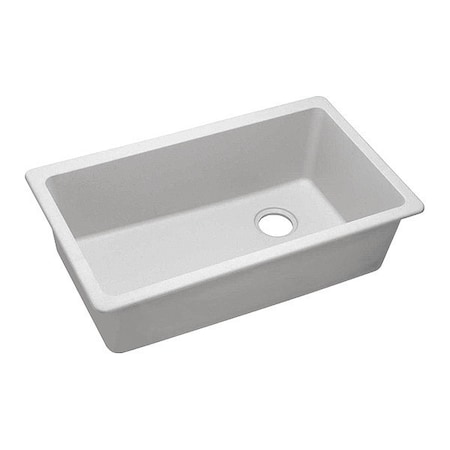 Elkay Sink, 33x18-3/4x9.5", Undr, White ELGU13322WH0