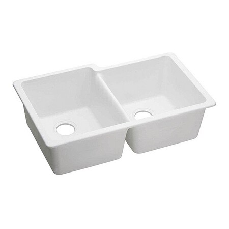 Elkay SINK, Undermount Mount, 0 Hole, White ELGU250RWH0