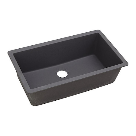 Elkay Quartz Luxe, Undermount Mount, 0 Hole, Charcoal ELXRU13322CH0