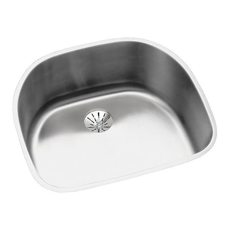 Elkay Sink, SS, 23-5/8x21.25x10", Undr, P-Drain ELUH211810PD