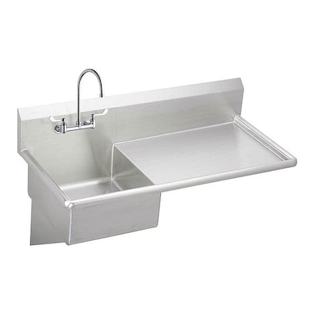 Elkay Sink, 2 Hole, Buffed Satin Finish ESS4924RW4C