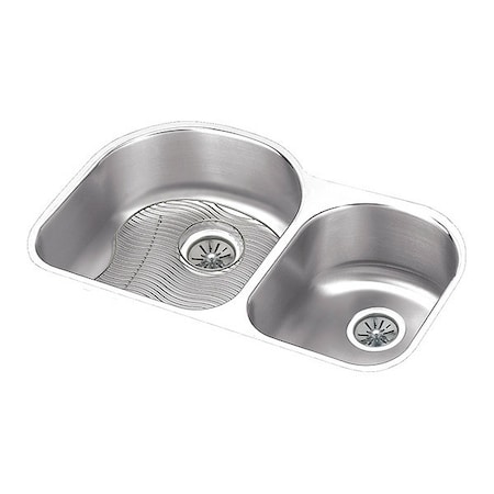 Elkay Sink, SS, 31.25x20x10", 60/40, Undr ELUH311910RDBG