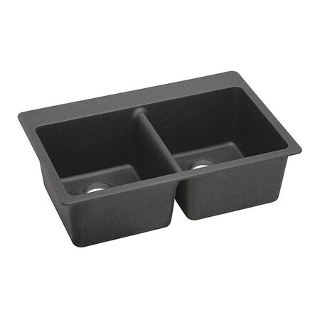 Elkay Sink, 33x22x9.5", Top, Blk ELG3322BK0