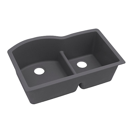 Elkay Quartz Luxe, Undermount Mount, 0 Hole, Charcoal ELXHU3322RCH0