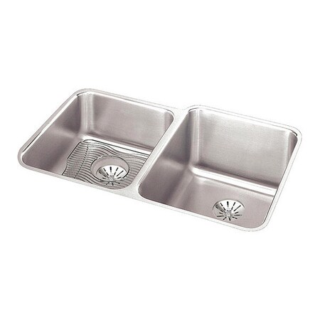 Elkay Sink, Undermount Mount, 0 Hole, Lustrous Satin ELUH3120LPDBG