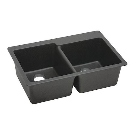 Elkay SINK, Drop-in Mount, Pre-scored for up to 4 Hole, Black ELG250RBK0