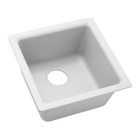 Elkay Sink, 15-3/4x15-3/4x7-11/16", Dual, White ELG1616WH0