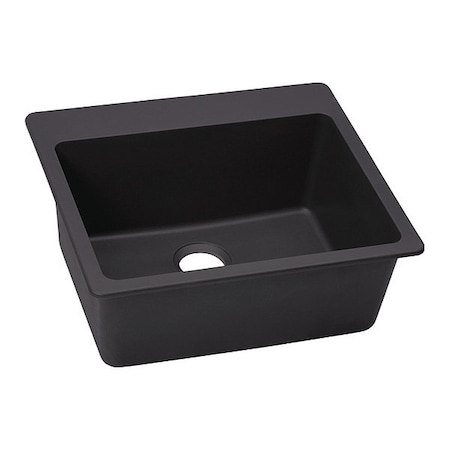 Elkay Sink, Drop-In Mount, Pre-scored for up to 5 Hole, 22.319" x 16.409", Caviar ELX2522CA0