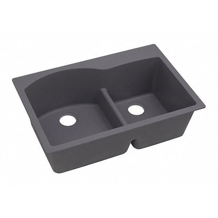 Elkay Sink, Drop-In Mount, Pre-scored for up to 4 Hole, Charcoal ELXH3322RCH0