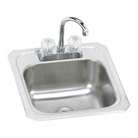 Elkay Bar Sink 12 in x 10 in, 1, 2, Drop-In, 20 ga. 304 Stainless Steel BCRA150C