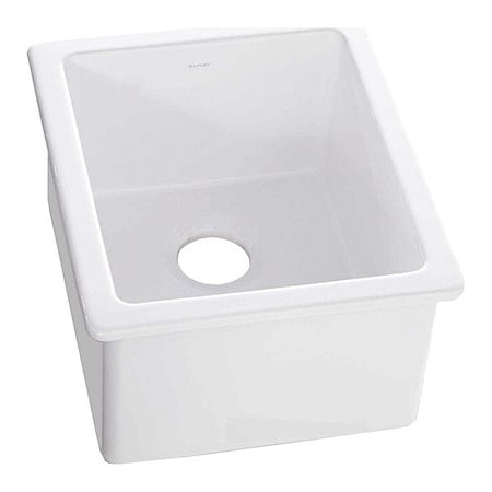 Elkay Sink, 16-3/8x18-7/8x10.12", Undr Bar, Whte SWU1517WH