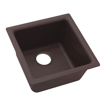 Elkay Quartz Luxe 15-3/4" x 15-3/4" x 7-11/16", Single Bowl Dual Mount Bar Sink, Chestnut ELX1616CN0