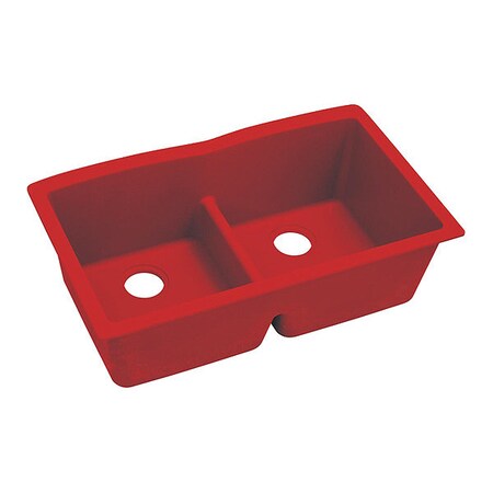 Elkay Quartz Luxe 33" x 19" x 10", Equal Double Bowl Undermount Sink with Aqua Divide, Maraschino ELXDULB3322MA0