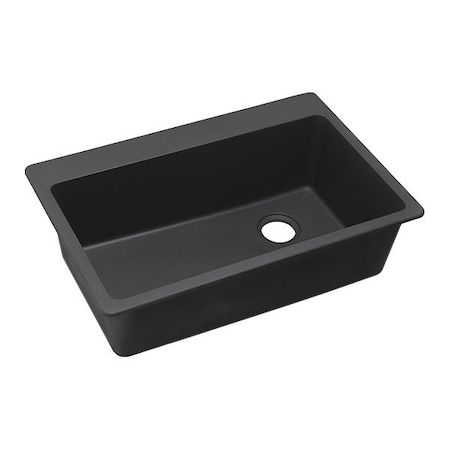 Elkay Sink, Drop-In Mount, Pre-scored for up to 7 Hole, Black ELG13322BK0