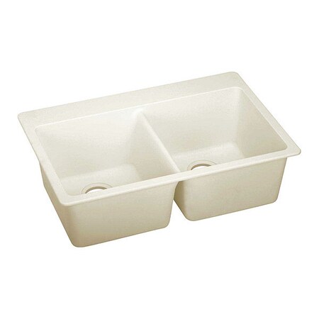 Elkay Sink, Drop-In Mount, Pre-scored for up to 5 Hole, Parchment ELX3322PA0
