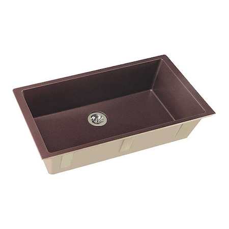 Elkay Sink, 35-7/8x19x9", Undr, P-Drain, Chestnut, Undermount Mount, 0 Hole, Chestnut Finish ELXRUP3620CN0