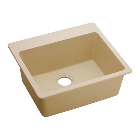 Elkay Sink, 25x22x9.5", Top, Sand, Drop-In Mount, Pre-scored for up to 5 Hole, Sand Finish ELG2522SD0