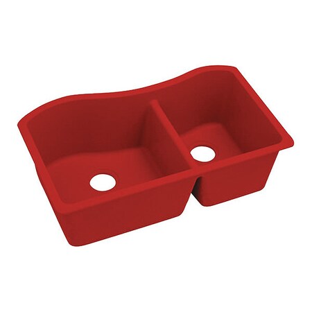 Elkay Quartz Luxe 32-1/2" x 20" x 10", 60/40 Double Bowl Undermount Sink, Maraschino ELXHU3220RMA0