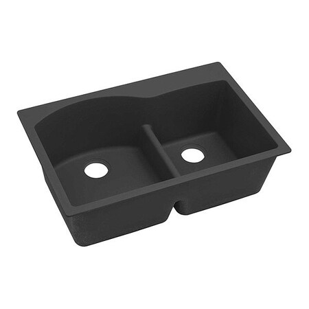 Elkay Sink, Drop-In Mount, Pre-scored for up to 4 Hole, Black ELGH3322RBK0