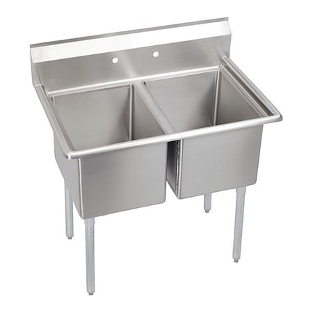 Elkay Sink, Scullery Mount, 1 Set, On Center Hole, Left Bowl 24" x 24", Right Bowl 24" x 24", #4 Finish E2C24X24-0X