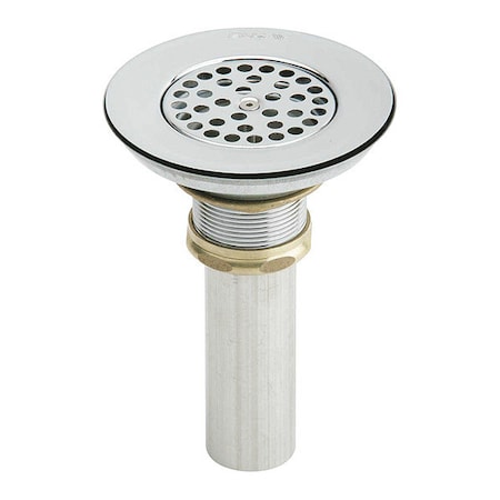 Elkay 1-1/2" O.D Pipe Dia., Nickle-Plated Brass, Drain, Vandal-resistant Strainer and Tailpiece LKVR18B