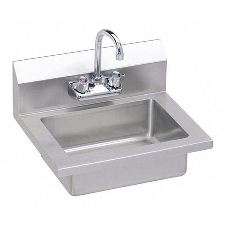Elkay Sink, Wall Mount, 1 Set, On Center Hole, #4 Finish EHS-18X