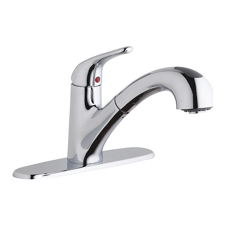 Elkay Faucet, Sngl Hole, Everyday, Levr, Chro, Lever Handle, Single Hole Only Mount, 1 Hole Residential LK5000CR