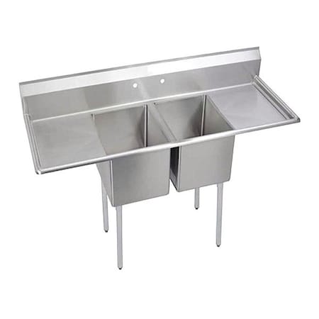 Elkay Sink, Scullery Mount, 1 Set, On Center Hole, Left Bowl 18" x 18", Right Bowl 18" x 18", #4 Finish 2C18X18-2-18X