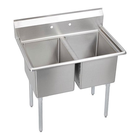 Elkay Sink, Scullery Mount, 1 Set, On Center Hole, Left Bowl 18" x 24", Right Bowl 18" x 24", #4 Finish 2C18X24-0X