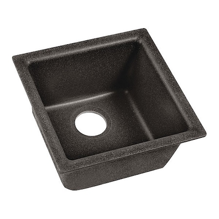 Elkay Sink, 15-3/4x15-3/4x7-11/16", Two, Blk Shle ELG1616BS0