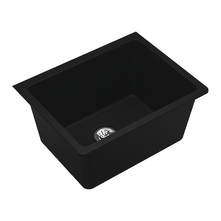 Elkay Sink, Undermount Mount, 0 Hole, 22.339" x 16.429", Black ELGU251912PDBK0