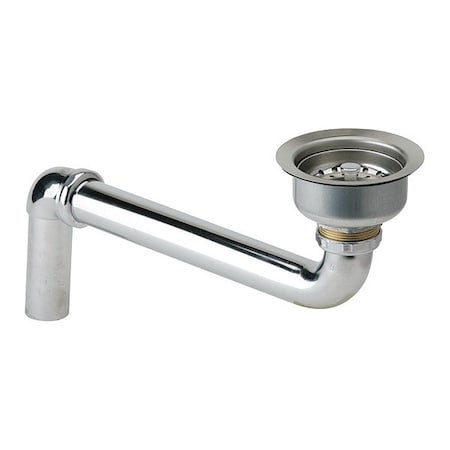 Elkay 3-1/2" Drain Fitting" Stainless Steel Body Strainer Basket and Offset Tailpiece LKAD35