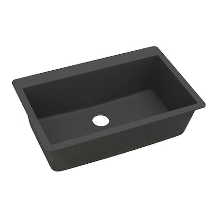 Elkay Sink, Drop-In Mount, Pre-scored for up to 5 Hole, 30.246" x 16.301", Black ELGR13322BK0