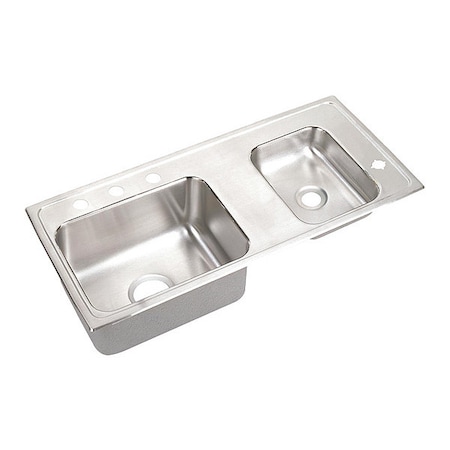 Elkay Classroom Sink Left Bowl 16" x 11.5", Right Bowl 9.25" x 12", 2, 0, Drop-In DRKADQ371760R0