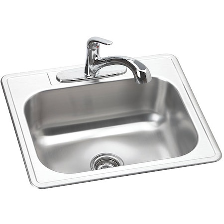 Elkay Sink, Drop-In Mount, 3 Hole, 21" x 15.75", Elite Satin DSE125223DFBG