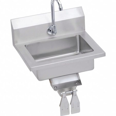 Elkay Sink, Wall Mount, 1 Set, On Center Hole, 14" x 10", #4 Finish EHS-18-KVX