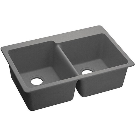 Elkay Sink, 33x22x9.5", Top, Grystone ELG250RGS0