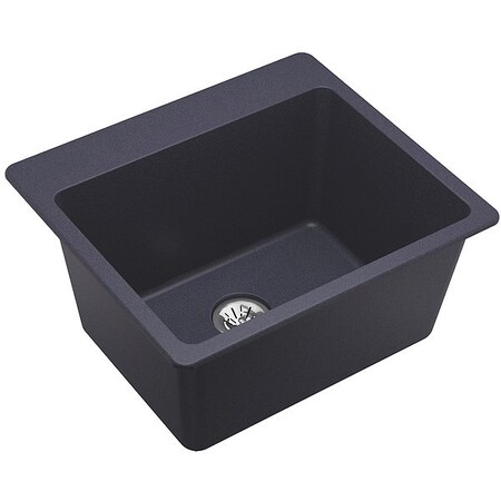 Elkay 22" W x 25" L x 13-3/16" H, Drop-In, Quartz, Sink, Color: Dark Gray ELG252212PDGY0