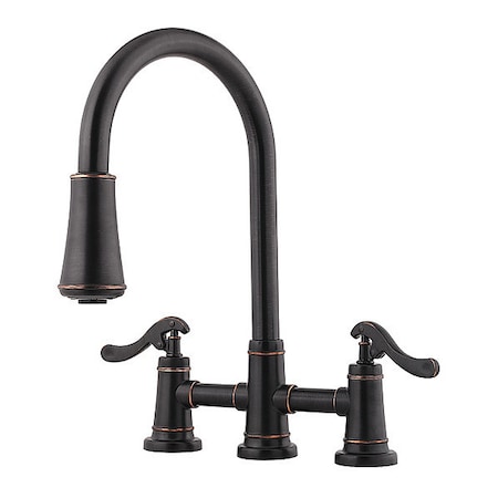 Pfister Kitchen Faucet, Pull-Down, Tuscan Bronze, 8" Mount, 3 Hole Residential LG531-YPY