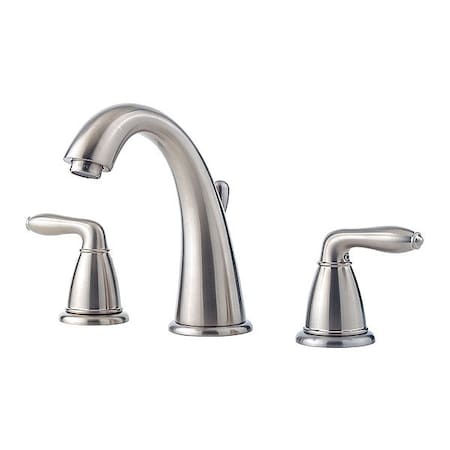 Pfister Dual Handle 3 Hole Bathroom Faucet, Brushed Nickel LG49-SR0K