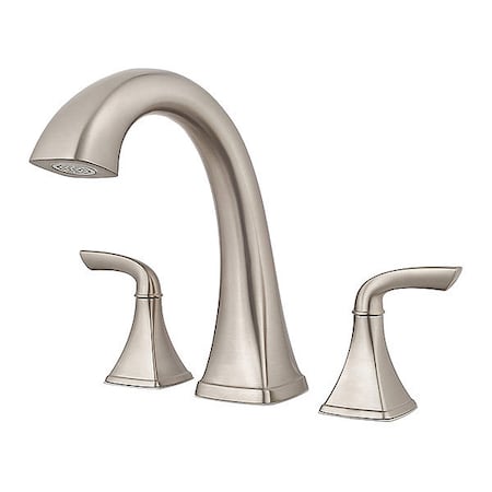 Pfister Dual Handle Bathroom Faucet, 1-3/16" Mount, Brushed Nickel 3 Hole RT6-5BSK