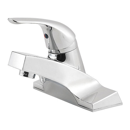 PFISTER Single Handle 4-1/2" Mount, 3 Hole Bathroom Faucet, Polished chrome LG142-5000