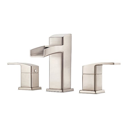 Pfister Dual Handle Bathroom Faucet, 8"to 15" Mount, Brushed Nickel 3 Hole LG49-DF0K