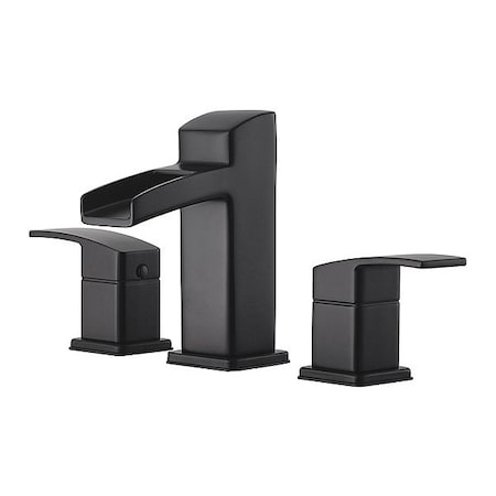 Pfister Dual Handle Bathroom Faucet, 8"to 15" Mount, Matte Black 3 Hole LG49-DF0B