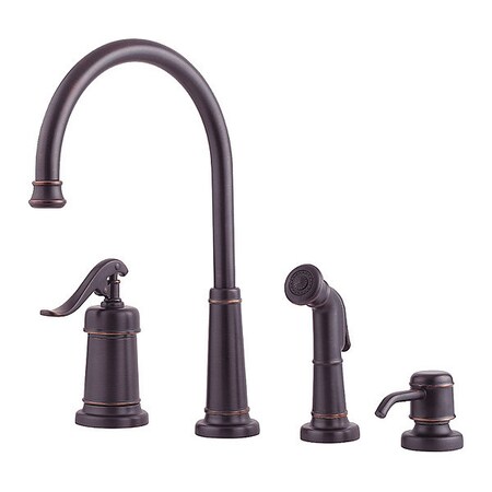 Pfister Residential 3 or 4 Hole Kitchen Faucet w/Hand Spray/Soap Dspnsr LG26-4YPY