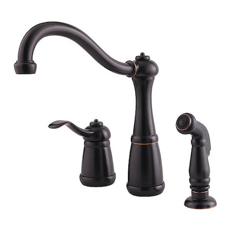 Pfister Residential 3 Hole Faucet w/Side Spray, 1-Hndl, Tuscan Bronze LG26-3NYY