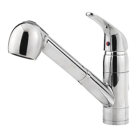 PFISTER 7-7/8" Mount, Residential 1 or 3 Hole Kitchen Faucet, Pull-Out, Polished Chrome G133-10CC